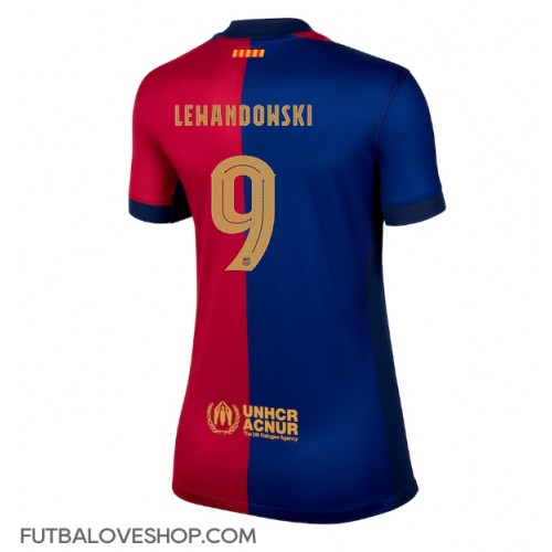 Dres Barcelona Robert Lewandowski #9 Domáci pre Ženy 2024-25 Krátky Rukáv